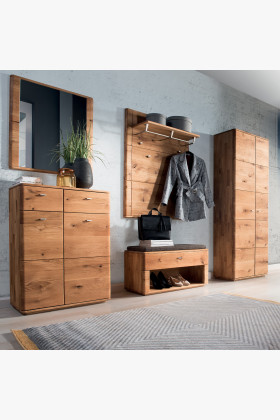 Massivholz Schuhschrank Eiche Texas 10 mit Soft-Close